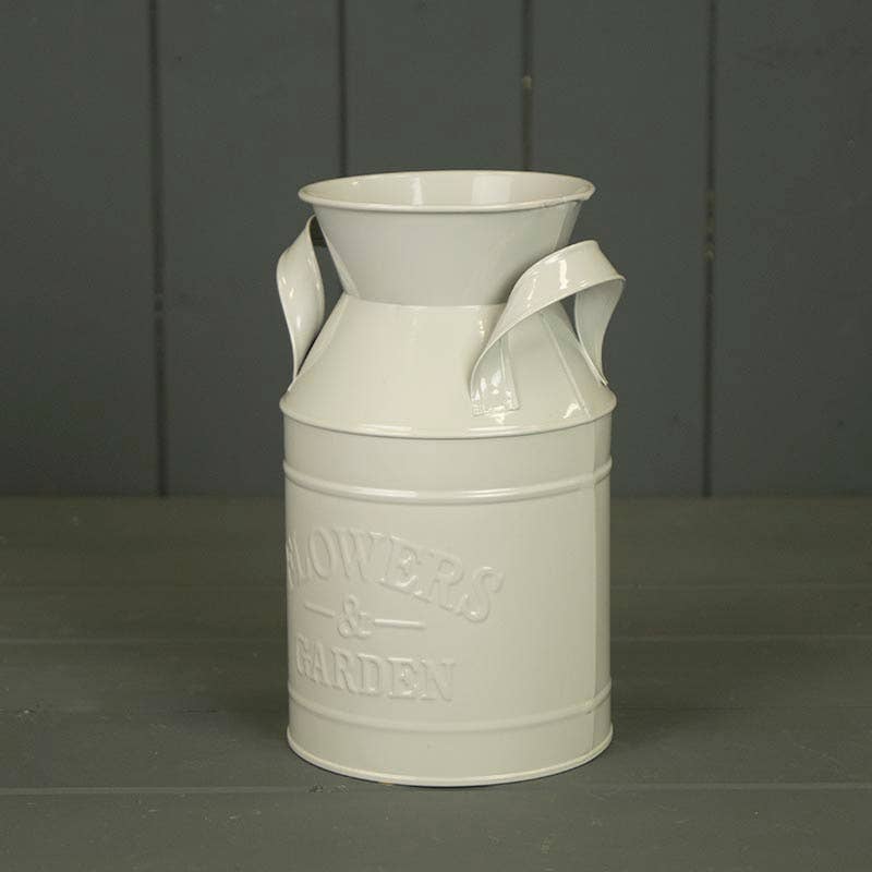 Grey Flowers And Garden Zinc Milk Churn
