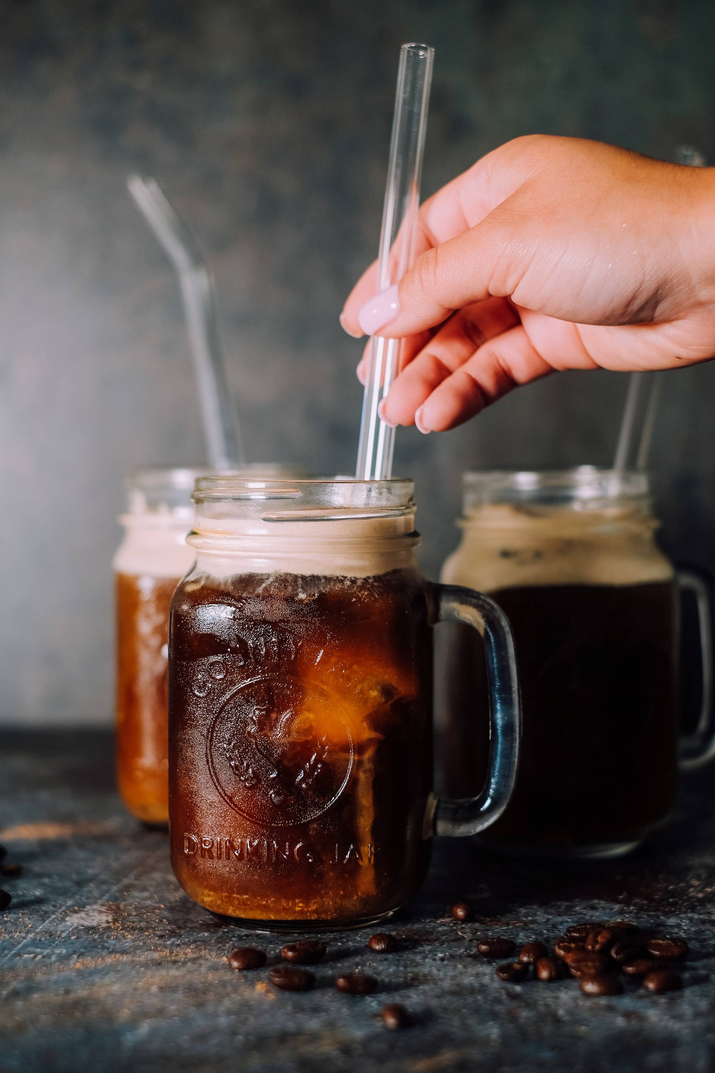 Curved glass straw