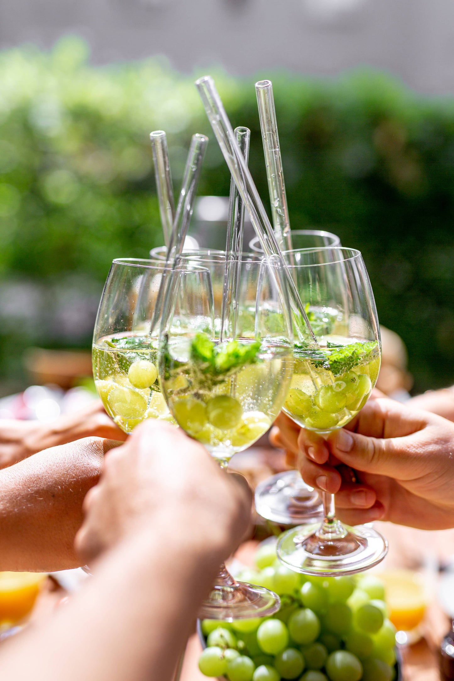 Curved glass straw