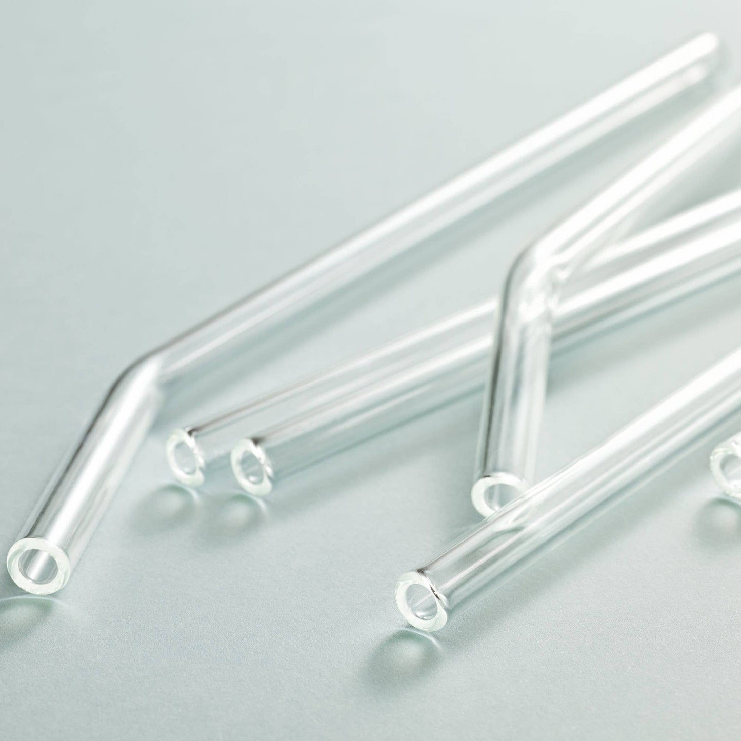 Curved glass straw