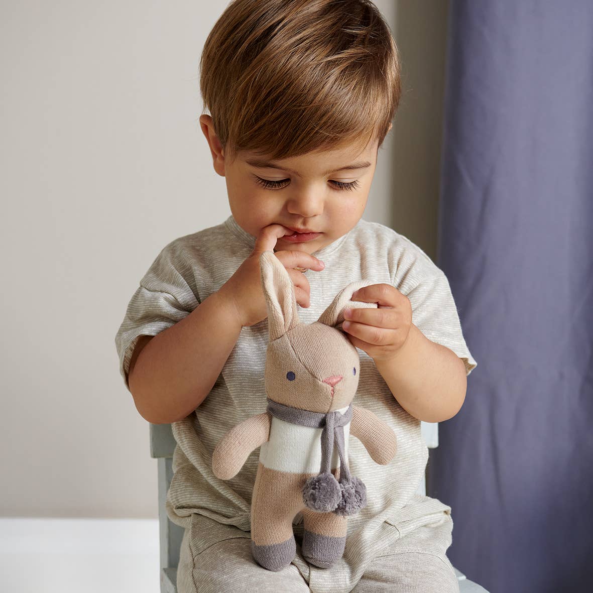Baby Threads Taupe Bunny - Organic Rattle 22cm