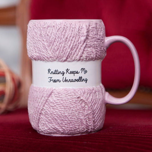 Keeps Me From Unravelling Knitting Mug - Knitting Gifts