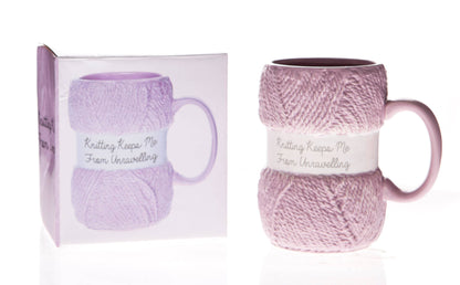 Keeps Me From Unravelling Knitting Mug - Knitting Gifts