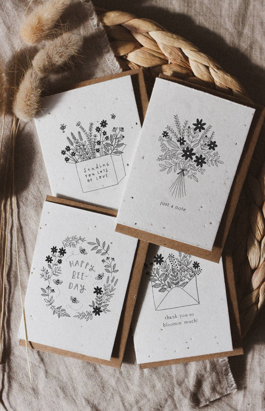 Pack of 4 Mini Plantable Seed Cards
