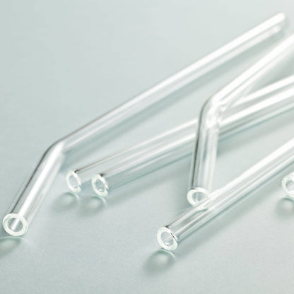 Curved glass straw