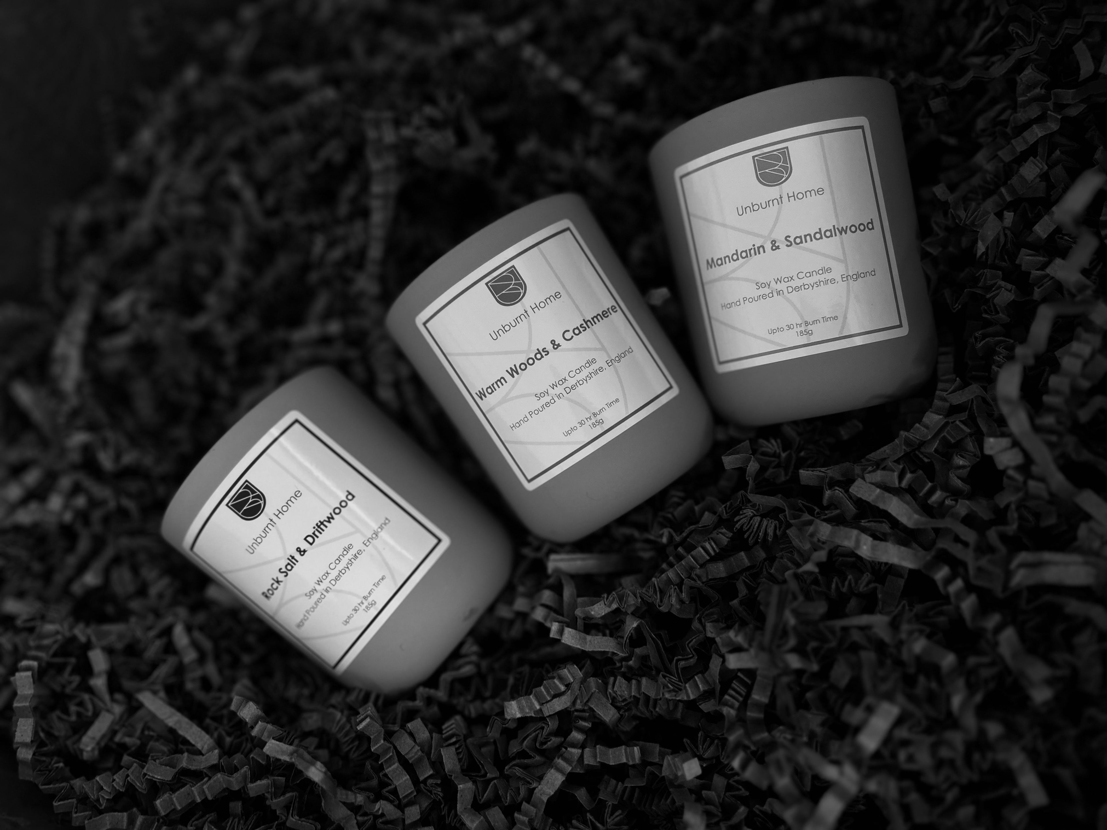 candles on a shredded paper background