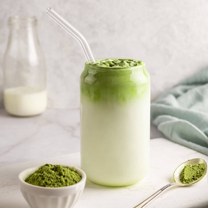 Curved glass straw