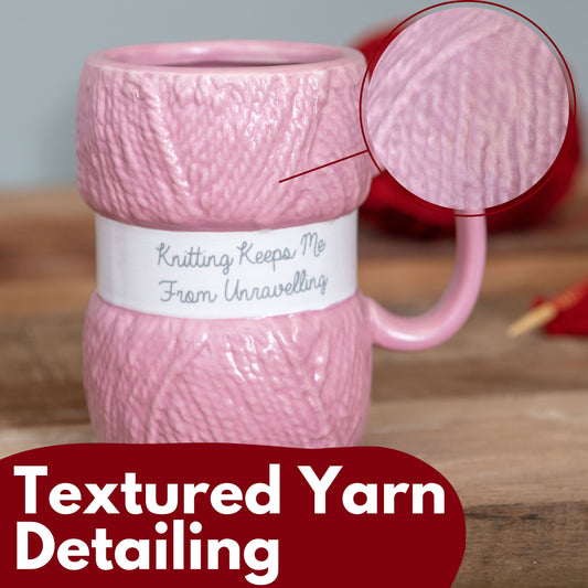Keeps Me From Unravelling Knitting Mug - Knitting Gifts